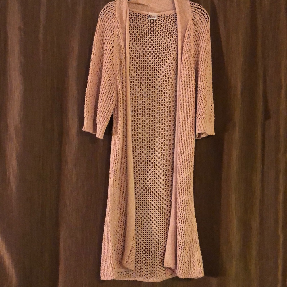 Pink knit cardigan